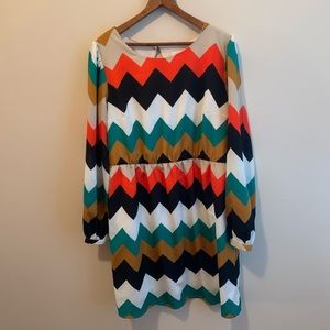 Long Sleeve Chevron Dress